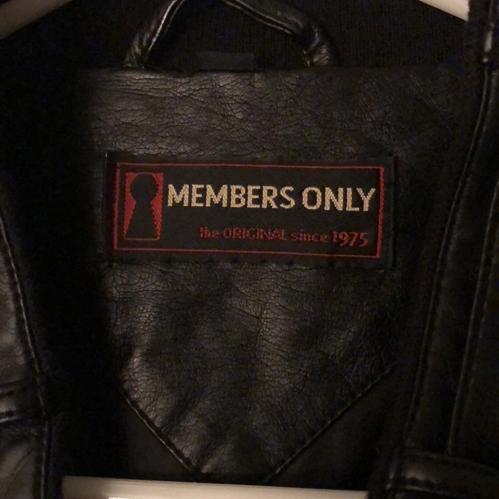 Two-Texture Black Members Only Jacket (Small) - Picture 2 of 3